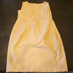 Cream Faux Leather Sleeveless Bodycon Dress Large